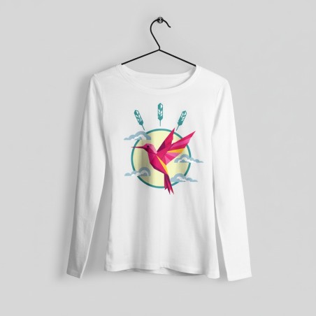 Pull Imprimé Colibri Artistique | 100% Coton Confort
